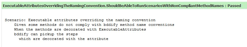 Executable attribute overriding the method name convention