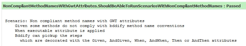 Using Given, When, Then attributes