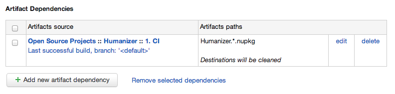 CD dependencies