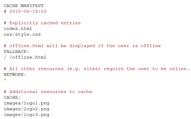 Cache Manifest Sample